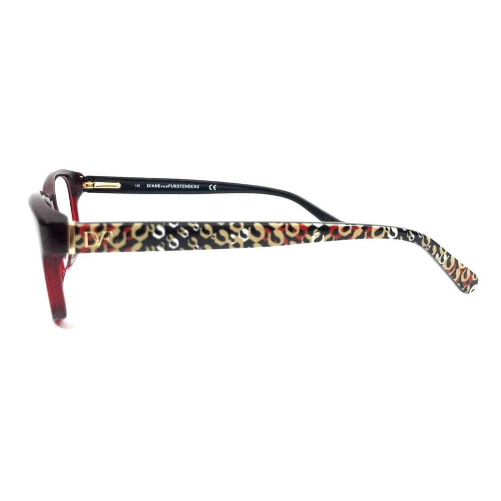 Diane Von Furstenberg Eyeglasses Frames DVF5054 604 Black Red Full Rim 50-15-135